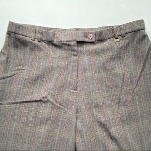 TanJay Flat Front Comfort Waist Stretch Dress Pants - Brown with Tan and Navy